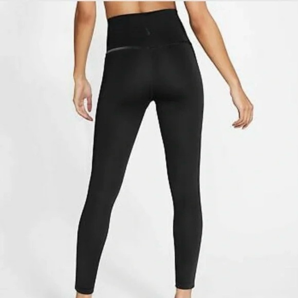 NIKE Yoga High Rise Velour Stripe Tights Size Small Black - Picture 2 of 11